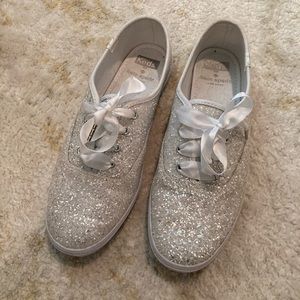 Keds x kate spade new york glitter champion white